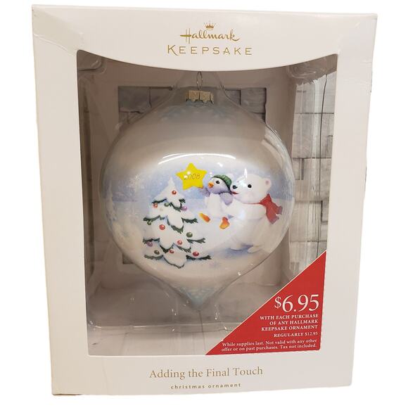 Hallmark Keepsake Ornaments Snow Buddies 2008 Ceramic Ornament NEW - Picture 2 of 13
